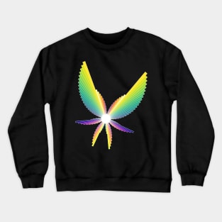 Rainbow Angel Seraphim | Flying Six Wing Bar Chart Black Crewneck Sweatshirt